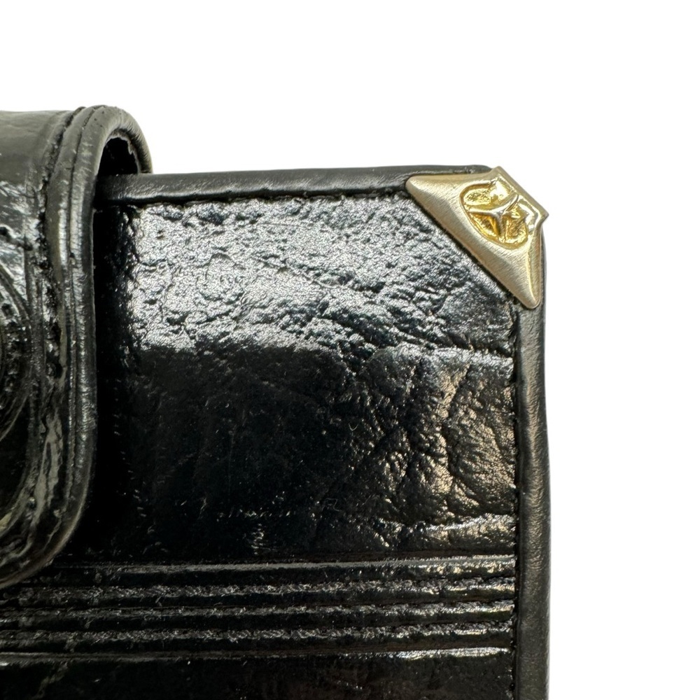 Mitty Wallet Women’s Purse Pouch Brazilian Leather Black Gold Buckle Western - Picture 6 of 16